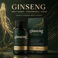 Complément d'extrait de racine de ginseng Panax (120 capsules végétales)  Non-OGM de qualité pour le soutien de l'énergie et de la concentration