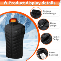 Gilet chauffant USB 5V rechargeable avec logo personnalisé pour hommes et femmes, idéal pour la chasse et le ski en hiver