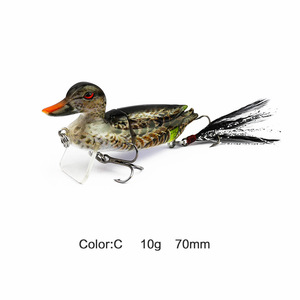 70mm 10g flotante suave pato pesca señuelo biónico Rana cebo Crankbaits para aparejos de pesca - Product Image 2