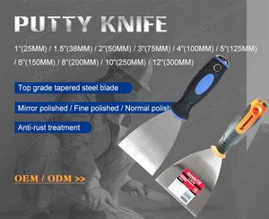 Kinley Bestseller Industriële Koolstofstalen Lemmet Spiegelpolijst Anti-roest Verfkrabber 4-delige Set Professionele Plamuurmes - Product Image 5