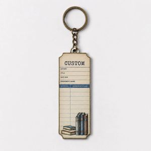 Llavero personalizado al por mayor con diseño de tarjeta de pago vintage, cadena con fecha de vencimiento, regalo para bibliotecas y librerías, para amantes de los libros, soporte para llaves - Product Image 2