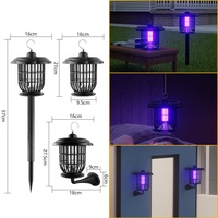 Lampe Solaire Anti-Moustiques 3-en-1 avec Choc Électrique et Lumière UV, Étanche pour Utilisation Extérieure/Cour/Jardin