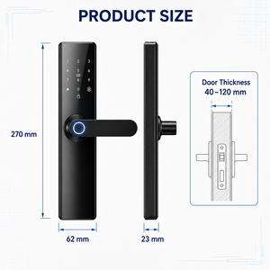 2026 A22 Tuya WiFi TTLock Bluetooth Smart Door Lock Biometric Fingerprint Keyless Digital Lock for Wooden Door OEM Digital Lock - Product Image 2