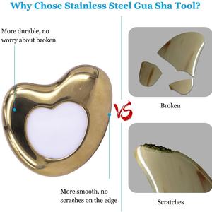 Planche de massage en métal de style masseur rafraîchissant, produits de beauté, massage facial Guasha en acier inoxydable - Product Image 4