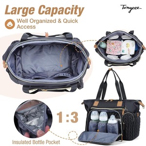 <span class=keywords><strong>Sac</strong></span> fourre-tout élégant et imperméable pour maman avec poche <span class=keywords><strong>isotherme</strong></span> pour biberon, <span class=keywords><strong>sac</strong></span> à couches personnalisé avec tapis à langer - Product Image 3