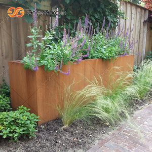 Pot de fleurs en acier Corten, grand bac vertical carré, bordure de jardin, couleur personnalisée, style minimaliste, résistant à la corrosion - Product Image 3