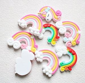Breloque Licorne Arc-en-ciel Nuage Kawaii Magique Rêve Fantaisie en Pâte à Modeler, Slime <span class=keywords><strong>et</strong></span> Résine, Cabochon à Dos Plat pour Scrapbooking <span class=keywords><strong>et</strong></span> Décoration DIY - Product Image 4