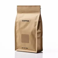 Sacs à café recyclés mats personnalisés avec logo, scellés sur huit côtés, jaune-brun, 250g, 500g, 1000g, 1kg, grand sac d'emballage personnalisé pour CAFE