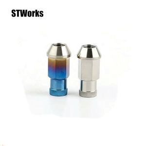 Hợp kim Titan Lug Nut m12x1.25/1.5 kéo dài 45mm Xe sửa đổi Lug vít bánh xe bao gồm NUT - Product Image 2