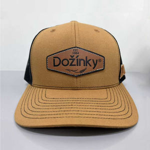 Gorra de Camionero Richardso 112 con Parche de Cuero Bordado Personalizado, Gorra de Béisbol Lisa con Espalda de Malla, Gorra Deportiva con Cierre a Presión - Product Image 1