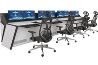 Sécurité professionnelle JCCX-4 couleur personnalisée en acier + bureaux de surveillance en bois Console de salle de contrôle pour centre de criminalité en temps réel