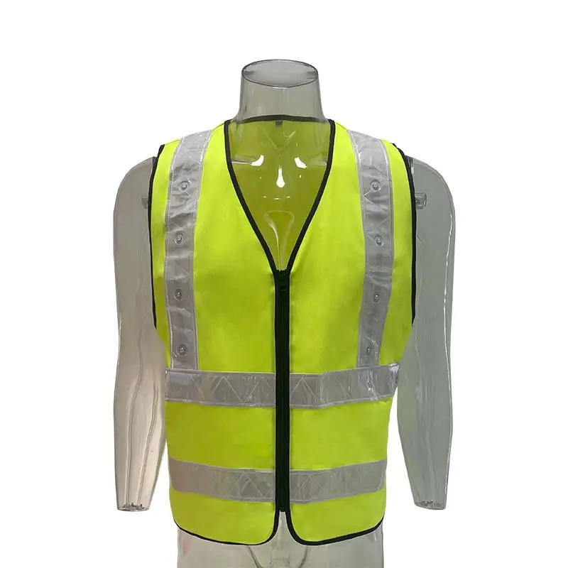 best selling good quality solar flashing led safety vest reflective safety clothing