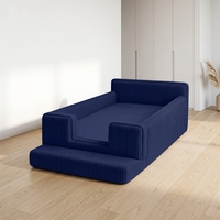 Lit pour enfants en mousse haute résilience personnalisable, emballé sous vide, en velours côtelé, mobilier modulaire pour enfants, fabricant de meubles pour enfants