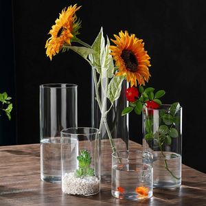 Handmade Modern Crystal Glass Cylinder <b>Vase</b> Elegant <b>Decorative</b> Centerpiece for Home or Wedding Crystal Floor <b>Vase</b> - Product Image 6