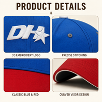 Gorra de béisbol blanca de 6 paneles personalizada con logo bordado para agente inmobiliario, estructurada, estilo papá, ajustable, con hebilla de cobre dorado, de sarga, étnica y deportiva.
