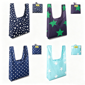 Bulk Stock Foldable Reusable Shopping Tote Bag Large Size <b>Dot</b> Pattern Non Woven Fabric Shoulder Handle For Grocery Use - Product Image 6