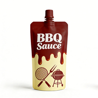 Sachet souple personnalisé Doypack avec bec verseur pour sauces grillades et mayonnaise, qualité alimentaire