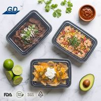Conteneur alimentaire à emporter avec couvercle, en plastique PP transparent, jetable, pour micro-ondes, qualité alimentaire, 24 oz, vente en gros, direct usine