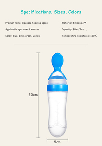 Biberón Dispensador de Alimentos de Silicona y PP de 90 ml, Libre de BPA, con Cuchara <span class=keywords><strong>para</strong></span> Alimentar a Bebés de 0 a 12 Meses con Pasta de Arroz - Product Image 4