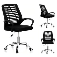 Chaise de bureau ergonomique à hauteur réglable avec dossier en tissu maillé pour espace de travail, bureau à domicile et étude