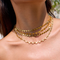 J&D Set de Collar de Cadenas Artesanales Bañado en Oro de 18K con Girasol, Ojo Turco, Concha y Mariposa, Joyería Boho Elegante y de Moda