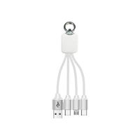 Promotionnel tressé 3 en 1 câble Usb C porte-clés court câble Usb de charge Super rapide avec LED Logo personnalisé pour les cadeaux