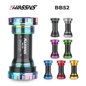 HASSN 자전거 하단 브래킷 BB52 Hollowtech Bsa 24 BB51 중앙 이동 축 MTB 베어링 산악 자전거 크랭크셋 샤프트 용