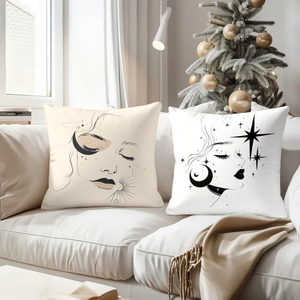 ผู้หญิงที่ดูสง่างามดุจเทพธิดา พร้อมดวงจันทร์และดวงดาวบนหมอนแสนสบาย ตกแต่งเทศกาลวันหยุดอย่างมีบรรยากาศ - Product Image 4