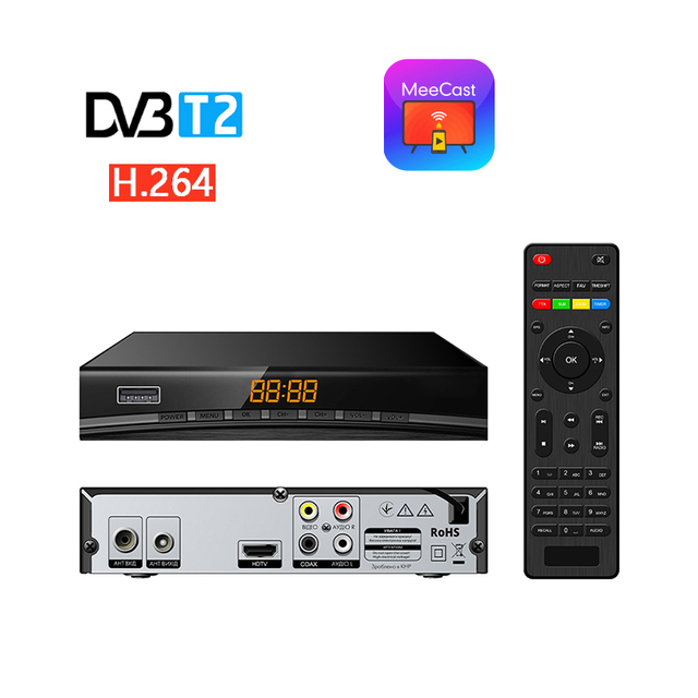 OEM/ODM Factory MeeCast HD DVB T2 Receiver Colombia Digital DVB-T2 TV Tuner Support Multi Languages Free to Air Set-top Box"