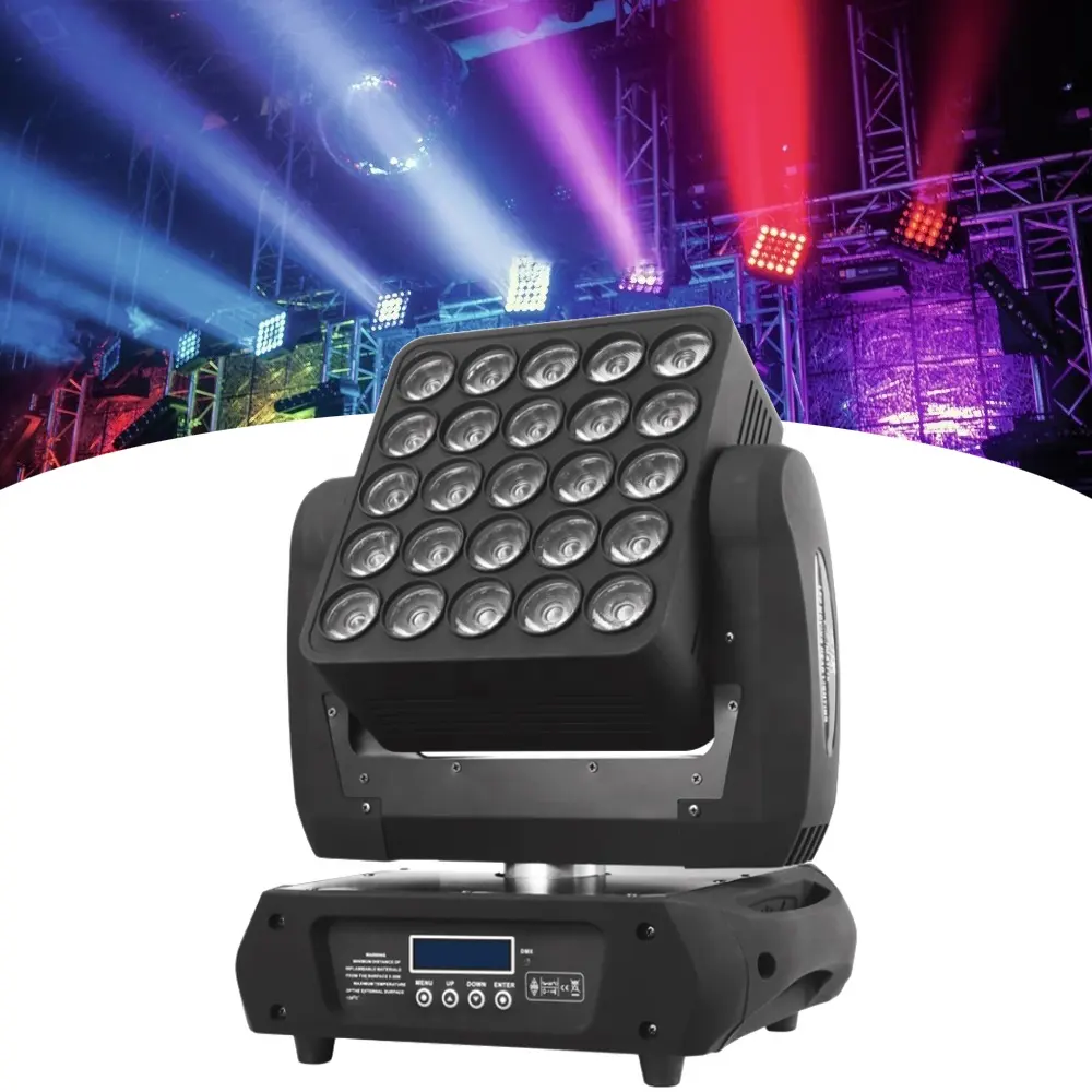 Mới di chuyển đầu 400W rửa chùm 25x12 RGBW LED DMX 512 ma trận ánh sáng cho sự kiện sân khấu