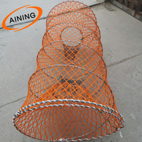 Trampas de Pesca Comerciales de Malla de Alambre de Acero de Alta Resistencia de 10mm, 9mm, 8mm, 100x200cm, 80x160cm, en Azul, Verde y Naranja, para Pescado, Mariscos y Bacalao Negro