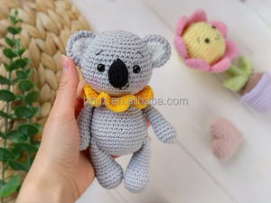 Jouets en peluche en coton PP, animaux <span class=keywords><strong>Koala</strong></span> et paresseux en amigurumi au crochet 100% faits à la main, tissu en coton pour bébé - Product Image 4