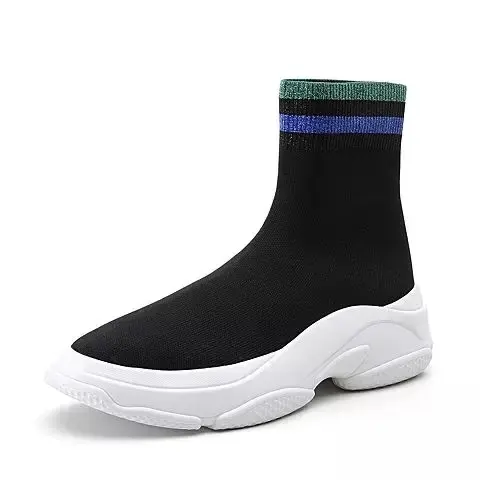 LNZ-F001 Vest1 Green/black Fly Woven Upper for Stretch Sports Shoes Lightweight shoes material Vamp