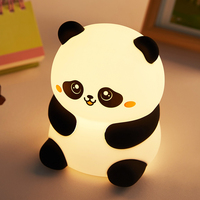 Lampe de nuit en silicone en forme de panda mignon, LED rechargeable, capteur tactile, lampe de chevet, lampe de sommeil pour chambre d'enfant, décoration de la maison
