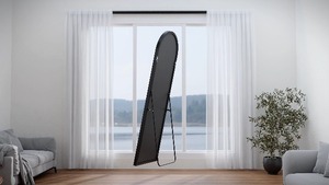 Arched Full Length <strong>Mirror</strong>, Standing or Leaning Full Body <strong>Mirror</strong> with wooden <strong>Thin</strong> Frame, Suitable for Bedroom or Cloakroom - Product Image 6