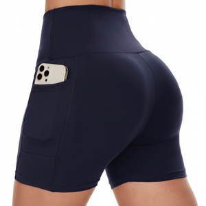 Wholesale Biker Short Women's Sports Wear High Waist Recycle Nylon Spandex <b>Yoga</b> Biker Shorts Women - Product Image 1