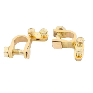 High quality Brass Tone Top-Post Automotive Cable Wire Battery Terminal Clamp