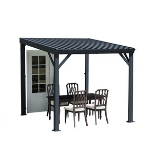 Linya Portable Upgrade Lean Wall-Mounted Modern Outdoor Furniture Gazebo Hardtop Galvanized Steel Sloping <b>Roof</b> <b>Canopy</b> Pergola - Product Image 4