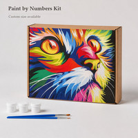 Kit de peinture par numéros pour adultes et enfants, 30x40cm, peinture acrylique personnalisée DIY sur panneau en bois avec 24 peintures et 3 pinceaux, art mural