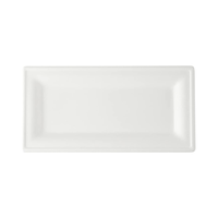 Assiette rectangulaire jetable en canne à sucre, plateau à gâteau rectangulaire de 8'' et 12'', boîte à emporter biodégradable
