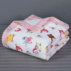 High Quality 100% Organic Cotton <b>Baby</b> Body Towel 6 Layers 400TC Knitted <b>Muslin</b> Gauze Solid Cartoon Pattern <b>Baby</b> Blanket Woven - Product Image 4