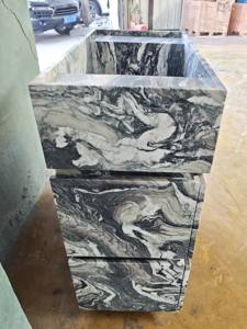 SH STONE <span class=keywords><strong>Cipollino</strong></span>-Ondulato Rosso Mármol Vanidad Kinawa Violeta Moderno Independiente Baño Mármol Vanidad Fregadero Lavabo Vanidad - Product Image 4