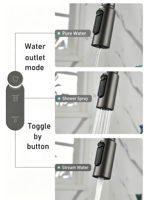 Robinet de cuisine moderne 3 en 1 avec douchette extractible, filtre purificateur d'eau, mitigeur en acier inoxydable 304 avec cartouche céramique