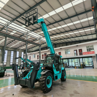 Chariot télescopique diesel compact de 3 tonnes FT3007, hauteur de levage de 7,4 m, 4 roues motrices, 4 roues directionnelles, petit chariot télescopique avec climatisation en option