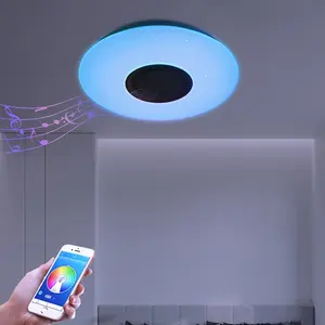 New Home Bedroom Round RGB Dimming Wifi Voice App Alexa Remote Control Music Smart Led Ceiling Light