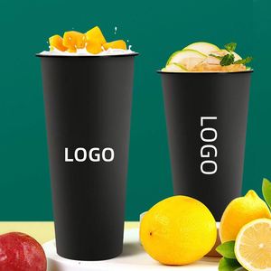 Vasos de Plástico PP Personalizados con Logotipos, Negros Esmerilados, de 360ml-700ml, para Jugo, Leche, Té de Burbujas y Café Caliente, Desechables - Product Image 2