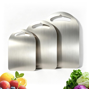 Tabla de Cortar Cuadrada de Acero Inoxidable 304 de Alta Calidad, Apta para Alimentos, Ecológica, Apta para Lavavajillas, Duradera y No Tóxica - Product Image 1