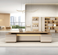 Ensemble de mobilier de bureau moderne, écologique et durable en PVC et MDF, bureau de direction en forme de L avec armoire, design ergonomique pour usage commercial