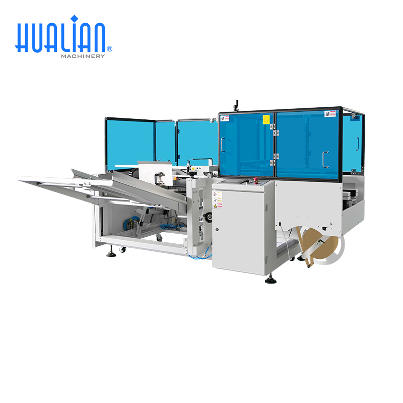 HCE-544W-L HUALIAN Automatic Carton Case Box Erector Machine With Water-activated Kraft Bottom Sealing