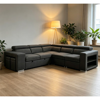 Muebles de Dormitorio, Diseño Europeo, Sofá Cama en Forma de L de Dos Plazas con Almacenamiento, Tela Resistente y Cómoda, Muebles de Sala de Estar